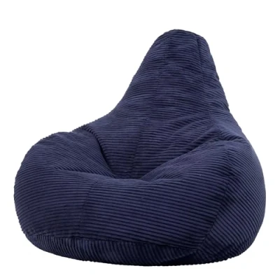 Afbeelding van icon Dalton Cord Recliner Bean Bag Stoel, marineblauw, grote lounge stoel gaming zitzakken voor volwassenen met vulling inbegrepen, Jumbo koord zitzak, Boho Decor Woonkamer Meubels