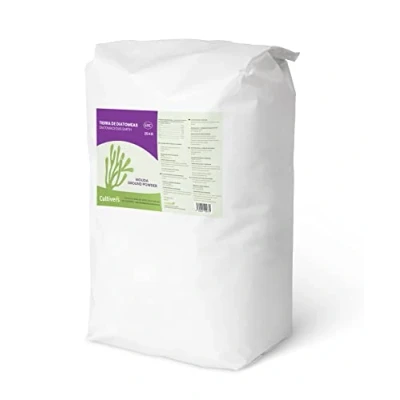Afbeelding van CULTIVERS Ground Diatomaceous Earth 25 kg. 100% natuurlijk en ecologisch. Niet gecalcineerd met een hoge zuiverheid, zonder behandelingen of residuen. Food Grade E551C malen