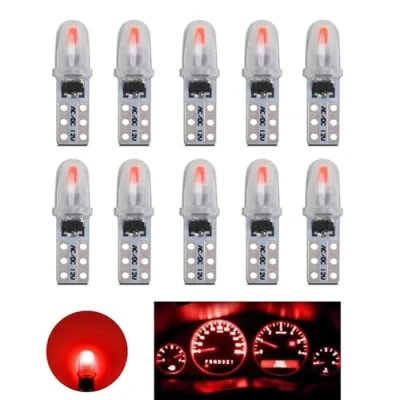 Afbeelding van YOUNLEN T5 LED lampen, ledlamp 2721 27 37 286 PC74, voor binnenverlichting van auto, dashboard, vervanging automatische instrumentenlamp, 12 V, 0,6 W, 40 lm, 3014 chips, 10 stuks (rood)