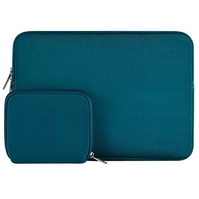 Afbeelding van MOSISO Laptophoes Compatibel met MacBook Air/Pro Retina, 13 13.3&quot; Notebook, Pro 14 inch 2022 2021 M1 Pro/M1 Max A2442, Neopreen Rugzakhoes Kleine Hoes, Diep Blauwgroen