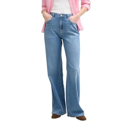 Afbeelding van TOM Tailor WIDE MIT HIGH Waist Flared Jeans, Dames, Maat: 26x32, Used light stone blue denim