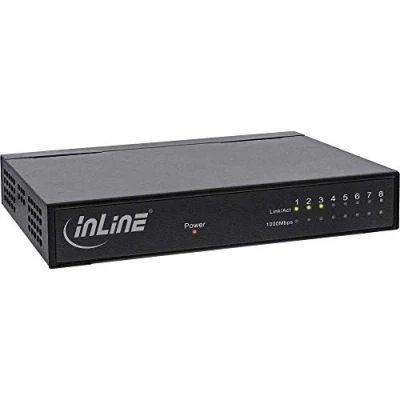 Afbeelding van InLine Gigabit schakelaar 8x (8 Havens), Netwerkschakelaar, Zwart