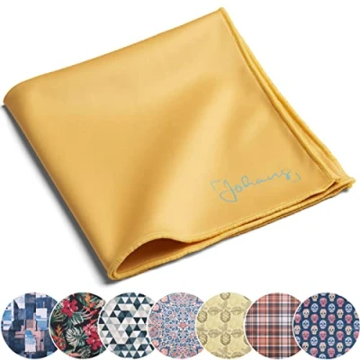 Afbeelding van Johans® XXL Microvezeldoek voor het reinigen van smartphone, tablet, bril, display, camera, displaydoek, brillenpoetsdoek, reinigingsdoek, opticienkwaliteit in 30 x cm, (Geel)