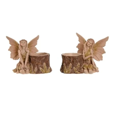 Afbeelding van Decoratieve figuren Home ESPRIT Bruin Fee 18 x 10 15 cm (2 Stuks)