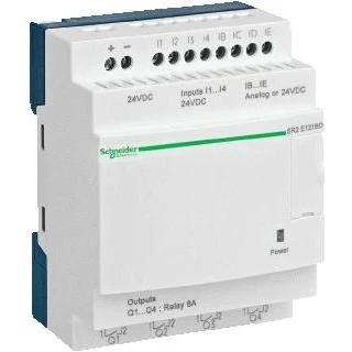 Afbeelding van Schneider zelio logic relais zonder display met klokfunctie 12 in waarvan 6 an ing 8 out rel 24vdc sr2d201bd