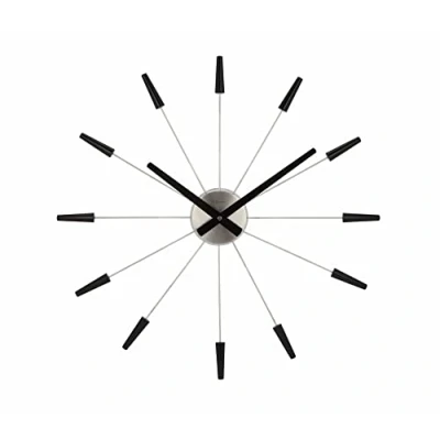 Afbeelding van Nextime Ne 2610Zw Wandklok Dia. 58 Cm, Metaal, Zwart, &#039;Plug Inn&#039;