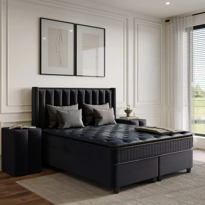 Afbeelding van Opbergboxspring Blackpearl Antraciet 180x200