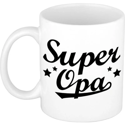 Afbeelding van Super opa cadeau mok / beker voor 300 ml feest mokken