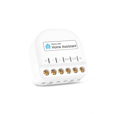 Afbeelding van Mini slimme WiFi relaisschakelaar compatibel met Home Assistant, Alexa, Google Home, verlichtingsschakelaar 10A stroommeting