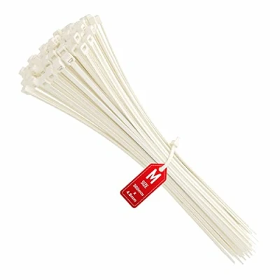Afbeelding van Kabelbinders 300 mm x 4,8 Wit Premium Plastic Tie Wraps, 300mm lange nylon bundelbandje, pak van 100 stuks intervisio
