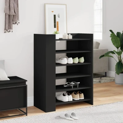 Afbeelding van Schoenenkast 74,5x37,5x100 cm bewerkt hout zwart