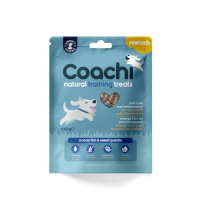 Afbeelding van Coachi Natural Dog Training Treats Grain free and Hypollargenic, Small &amp; High Value Low Calorie Rewards. Ideal Healthy Snack for Dogs Puppies from 8 weeks, Made in UK (Ocean Fish, 100g)