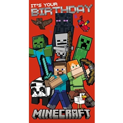 Afbeelding van Minecraft verjaardagskaart, verjaardagskaart voor kind, kind gelukkige Minecraft, kaart, vriendenkaart