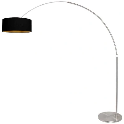 Afbeelding van Steinhauer Booglamp Sparkled Light metaal met zwarte kap 3963ST