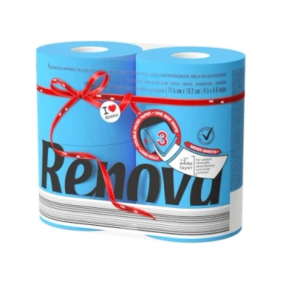 Afbeelding van Renova Hygiënisch papier, blauw, 5 x 4 rollen