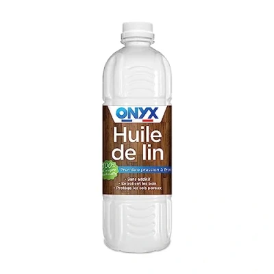 Afbeelding van Onyx Lijnzaadolie voor hout 100% lijnzaad bescherming, renovatie en onderhoud van buiten poreuze vloeren Gemaakt in Frankrijk 1L