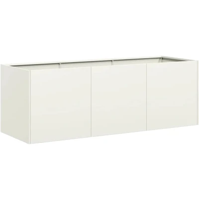 Afbeelding van Plantenbak 120x40x40 cm koudgewalst staal wit