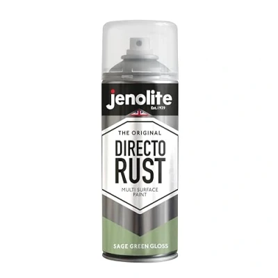 Afbeelding van JENOLITE Directorust Glansverf SALIE GROEN Multi oppervlakte spuitverf Hout, metaal, kunststof, keramiek, verroeste oppervlakken 400 ml RAL 7494C