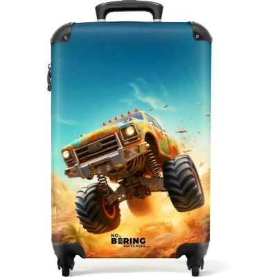 Afbeelding van NoBoringSuitcases.com® Kinderkoffer monstertruck Handbagage koffer kind 55x35x25