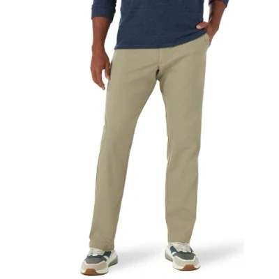 Afbeelding van Lee Heren Extreme Motion Flat Front Relaxed Taper Pant Casual, Kaki, 36W / 29L