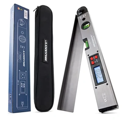 Afbeelding van waterpas gradenboog 0 230 Roterende LCD display 415mm voor meten, verbouwen &amp; bouwen Staalgrijs
