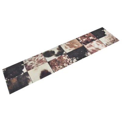 Afbeelding van vidaXL Keukenmat wasbaar dierenhuidprint 60x300 cm fluweel