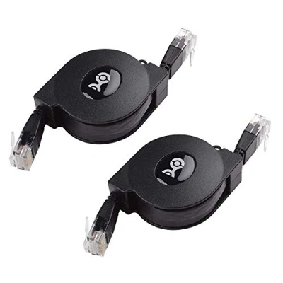 Afbeelding van Cable Matters 2 pak intrekbare Ethernet kabel (intrekbare Cat5e kabel, Cat 5e kabel) ondersteunt 10/100/1000 Mbps Gigabit