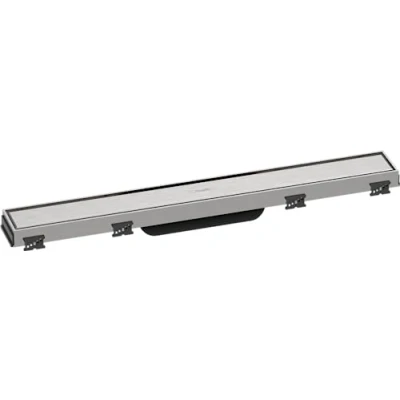 Afbeelding van hansgrohe RainDrain Match 600 56036800 Douchegoot met in hoogte verstelbaar frame, geborsteld roestvrij staal