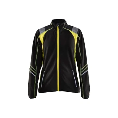 Afbeelding van Blaklader Dames Microfleecevest 4973 1010 Zwart/High Vis Geel XXL