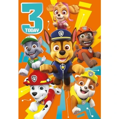 Afbeelding van Paw Patrol Officiële verjaardagskaart, leeftijd 3 verjaardag