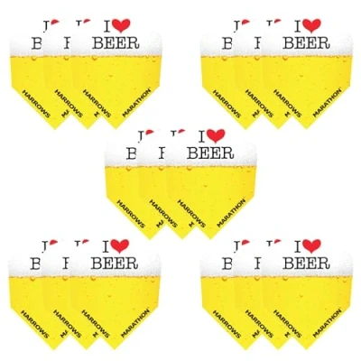 Afbeelding van Harrows Bierdartpijlen 5 x sets dartpijlen (totaal 15 vluchten) I 100 micron premium extra sterk gemaakt in het VK professionele dartaccessoires