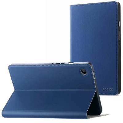 Afbeelding van Samsung Galaxy Tab A9 Hoes: Accezz Classic Tablet Case Bookcase Donkerblauw Siliconen En TPU (zacht) Hoezen