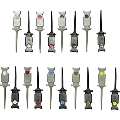 Afbeelding van VOLTCRAFT Krokodillenklemmenset Steekaansluiting 0.64 mm CAT I Zwart, Rood, Bruin, Groen, Geel, Violet, Blauw, Wit, Grijs