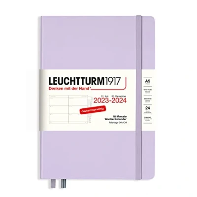 Afbeelding van LEUCHTTURM1917 367595 weekkalender medium (A5) 2024, 18 maanden, lila, Duits