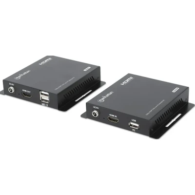 Afbeelding van Manhattan 1080p HDMI KVM over IP Extender Set, schakelaars, Zwart