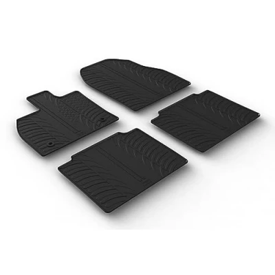 Afbeelding van Rubbermatten compatibel met Toyota bZ4X &amp; Subaru Solterra 2021 (T profiel 4 delig + montageclips)