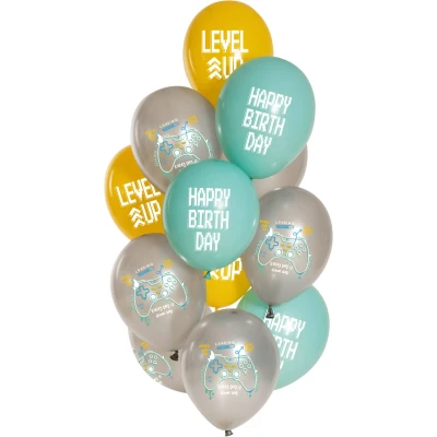 Afbeelding van Birthday Gamer Ballonnen Set 33cm 12 stuks