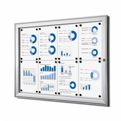 Afbeelding van Vergrendelbaar Notitiebord Indoor Zilver 8x A4