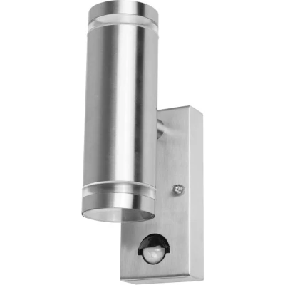Afbeelding van Integral buiten wandlamp staal met sensor IP54 Up&amp;Down voor 2x GU10 LED lamp (niet inbegrepen)