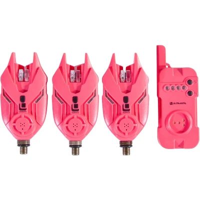 Afbeelding van Ultimate E Tension Pink Bite Alarm Set 3+1 Beetmelders