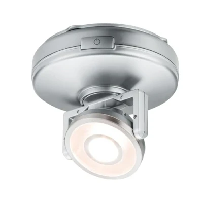 Afbeelding van Paulmann 70637 LED Rotate kastverlichting voor werkbladen, kasten, planken 1 spot, zwenkbaar, dimbaar, werkt op batterijen met aan/uit/dimschakelaar, chroom mat