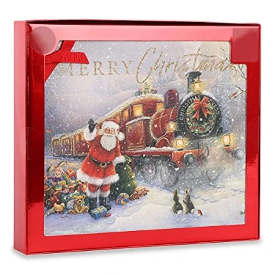 Afbeelding van Clintons: 1180977 Kerstkaarten, Traditionele Kerstman en Trein, Kerstkaart Multi Pack, Pack van 10, 1 Design, 230 x 200,