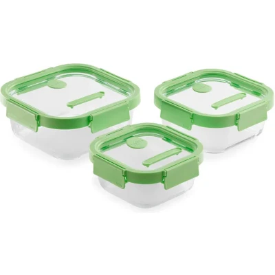 Afbeelding van Lékué Versatile Square Glass Container Set 3pcs.
