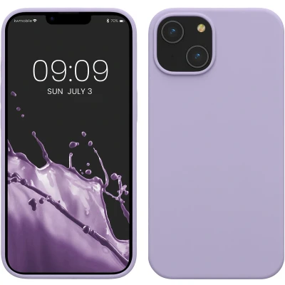 Afbeelding van kwmobile telefoonhoesje geschikt voor Apple iPhone 14 Hoesje met siliconen coating Smartphone case in lavendel