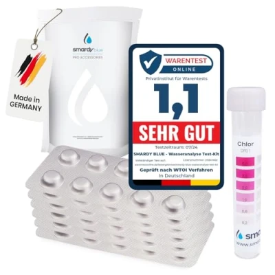 Afbeelding van smardy 80 Rapid Testtabletten 40x Phenol Red (pH) en DPD1 (Chloor) met 1x Kunststof Tester