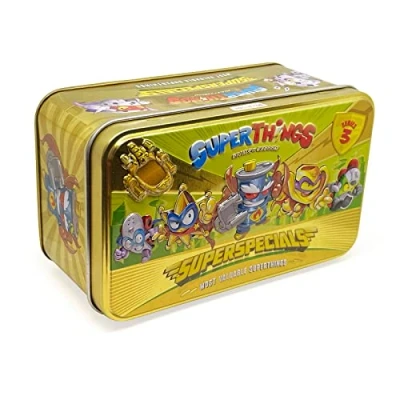 Afbeelding van Superthings gouden doos bevat alle speciale figuren uit de serie 3, inclusief ultrarare (Mr. King), 2 leiders, 6 zilveren kapiteins en superliders