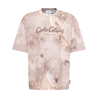 Afbeelding van Carlo Colucci Tshirt print, Maat: Large, Beige