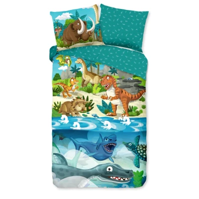 Afbeelding van Dekbedovertrek Good Morning Prehistoric Multi Katoen 140 x 200 / 220 cm 1 Persoons