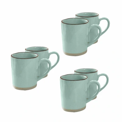 Afbeelding van LOBERON Mok set van 6 Biarré turquoise