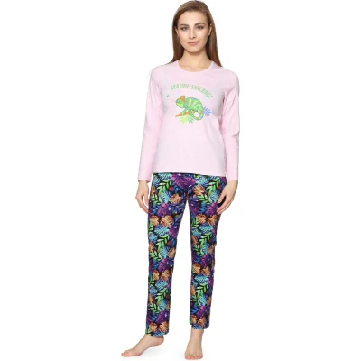Afbeelding van Merry Style Meiden Pyjama Lange mouwen broek Katoen MS MS10 419 PJ Rosa Melange Bunt/Blätter 176